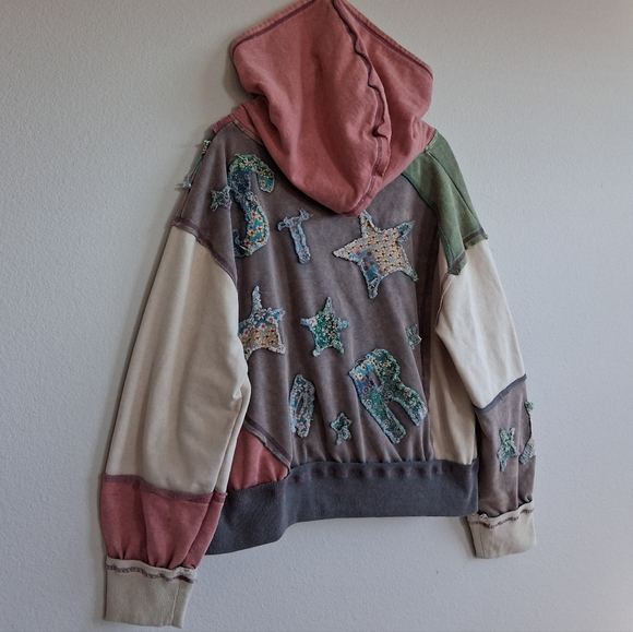 Oli & Hali Stars Patchwork Hoodie Mineral Wash L - Picture 8 of 15